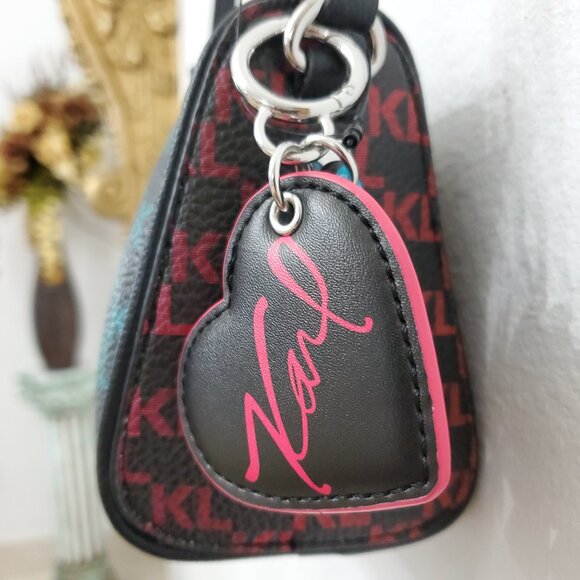 Karl Lagerfeld Paris Adele Faux Leather Rainbow Logo Crossbody Bag - Picture 7 of 16